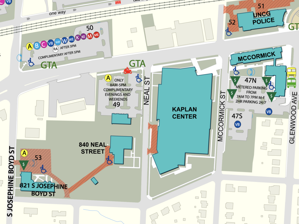 Parking Information for Kaplan Center visitors