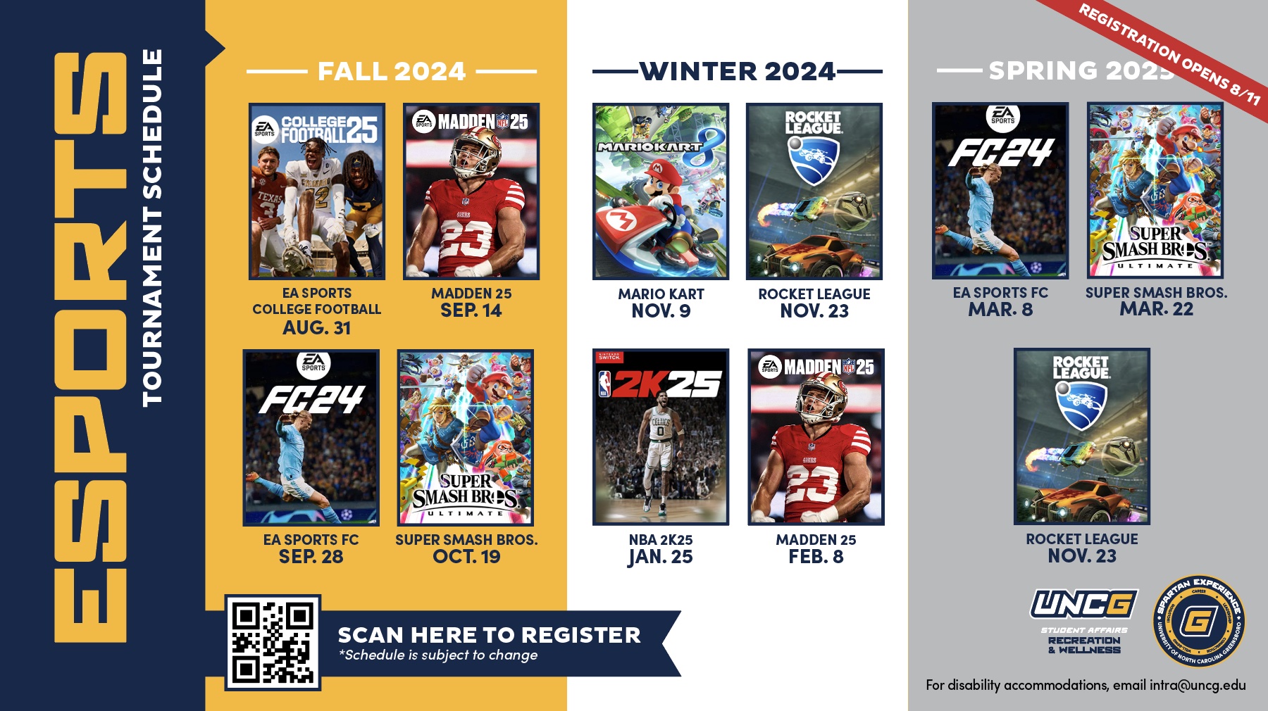 Esports Tournament Schedule for Fall 2024