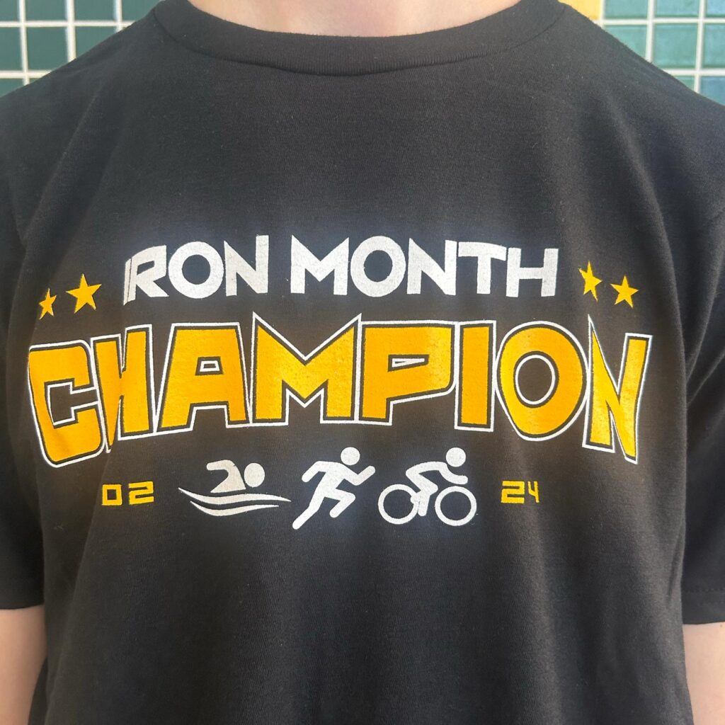 Front of Iron Month Champion Shirt