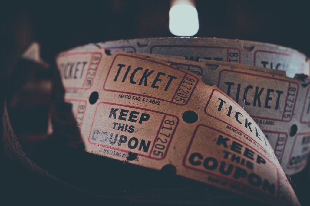 movie ticket on roll